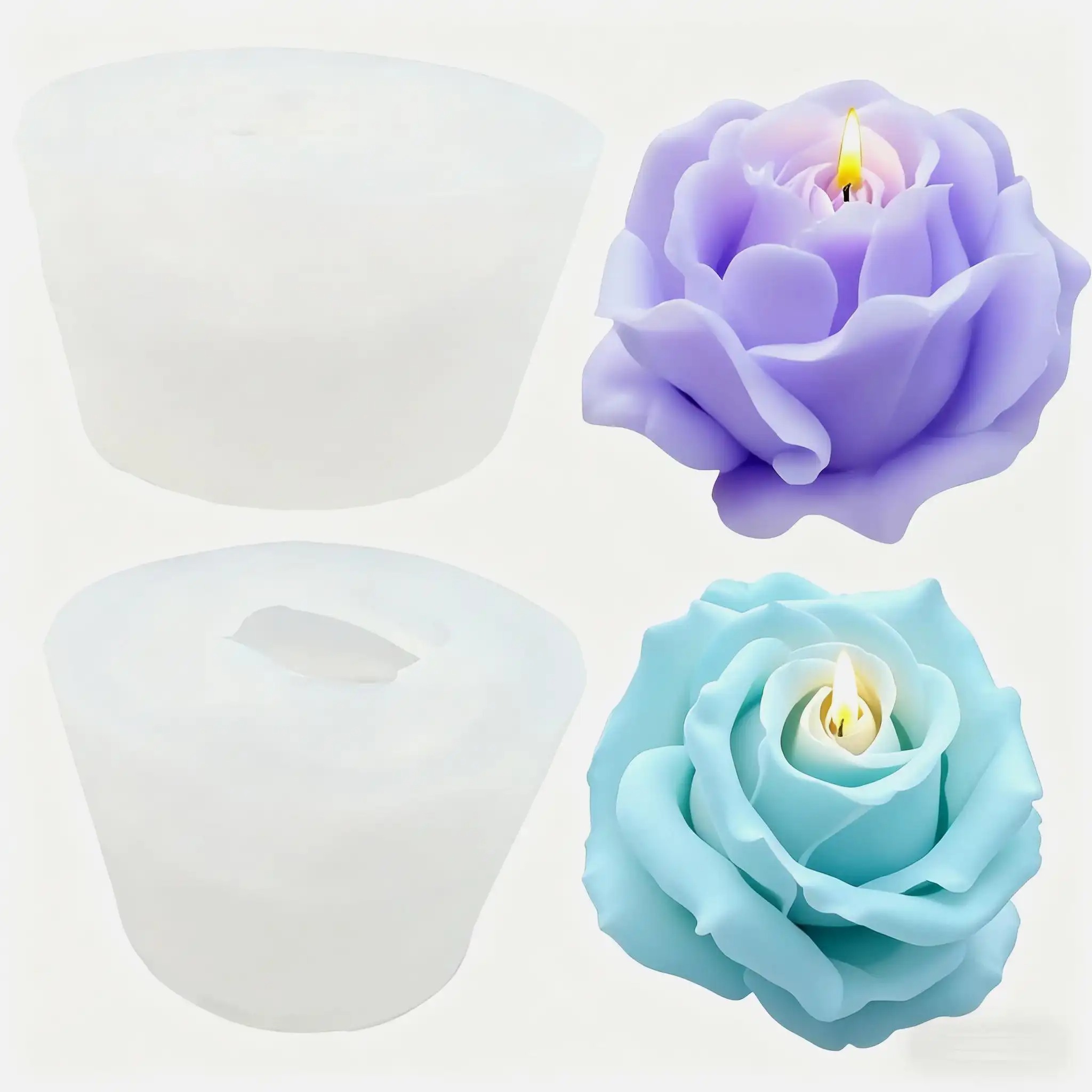 Soap Making Gifts - 2개 세트의 로맨틱한 3D 장미 모양
