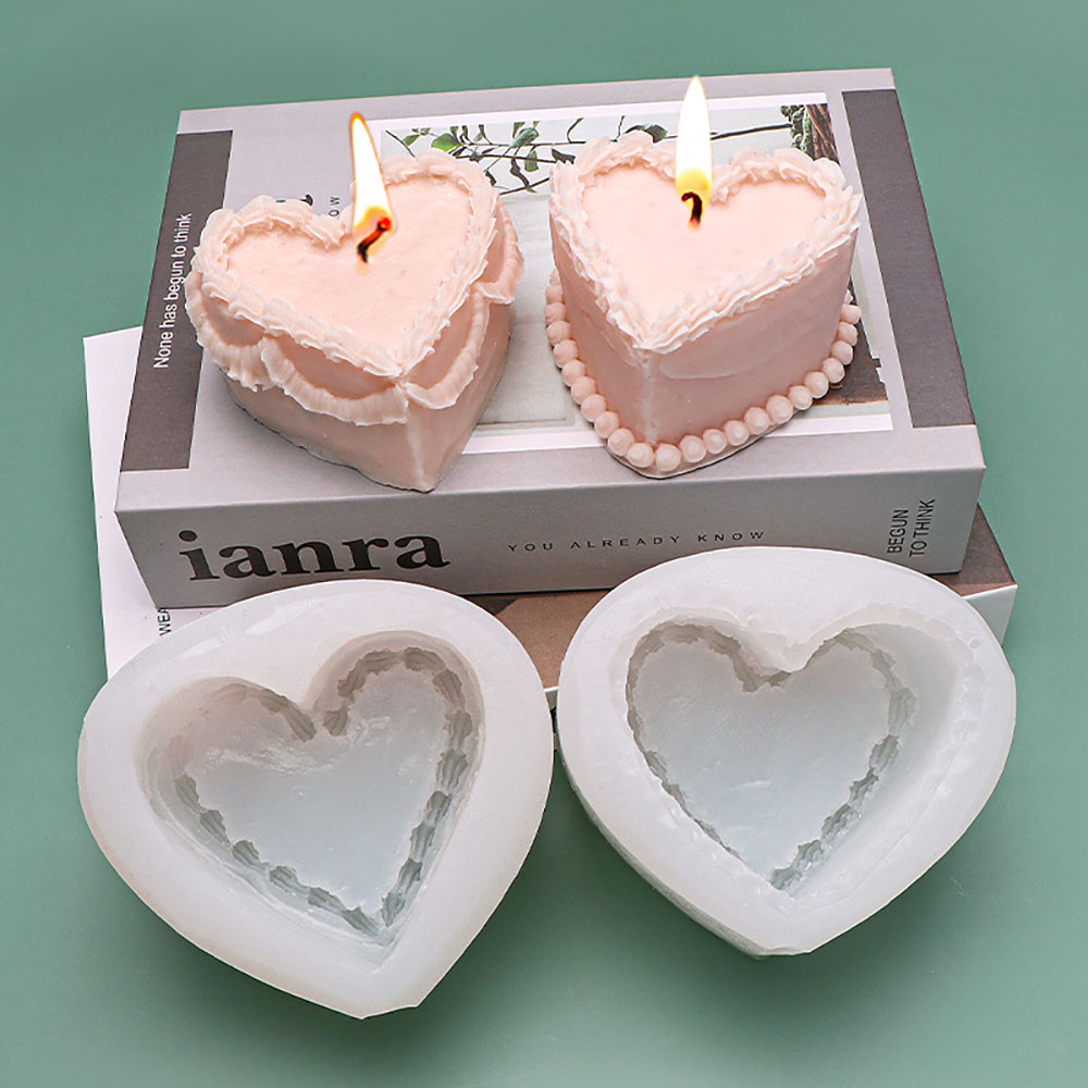 재미있는 심장 케이크 모양의 양초 실리콘 금형 DIY  - Soap Making Gifts 리뷰 및 가격