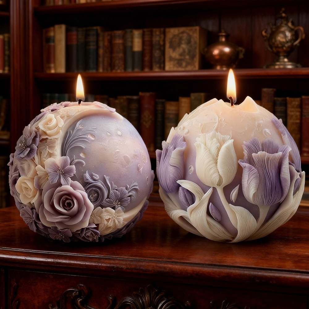 문 로즈 튤립 볼 캔들 실리콘 몰드 3D 엠보싱 꽃 비 - Soap Making Gifts 리뷰 및 가격