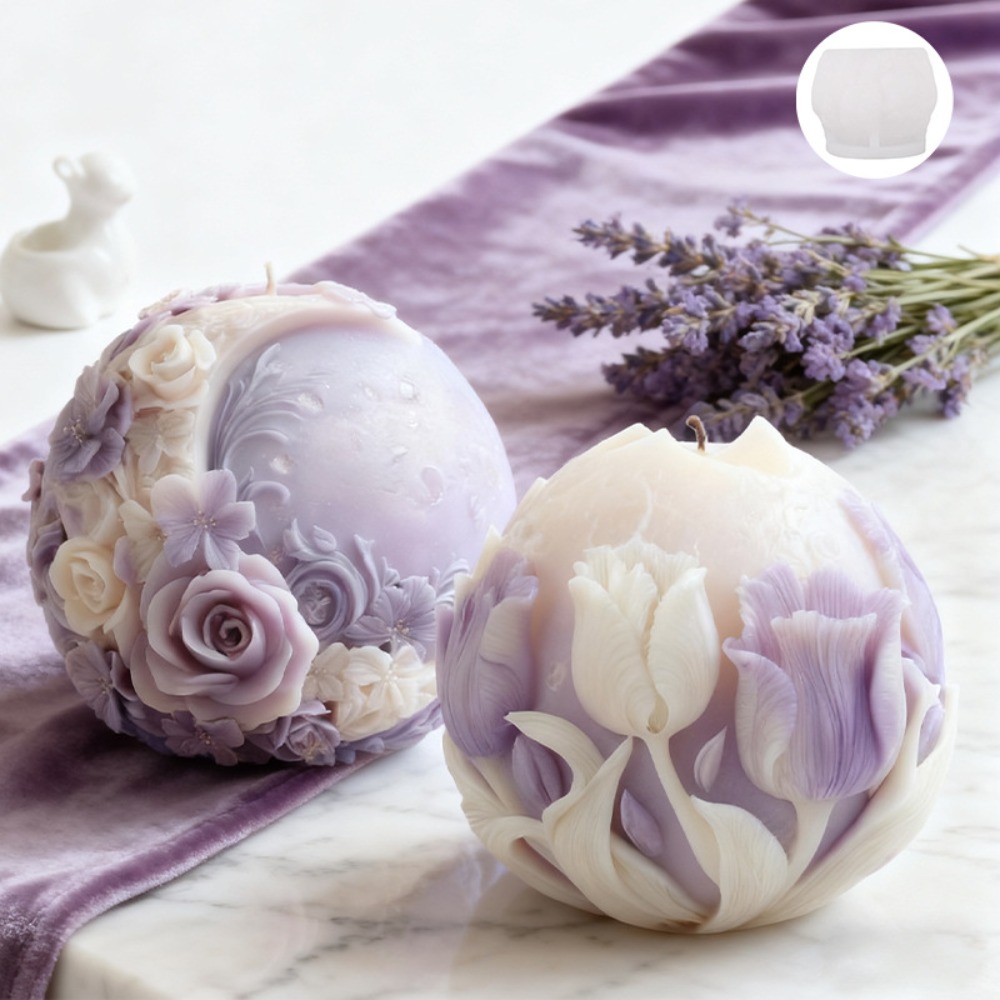 문 로즈 튤립 볼 캔들 실리콘 몰드 3D 엠보싱 꽃 비 - Soap Making Gifts 리뷰 및 가격