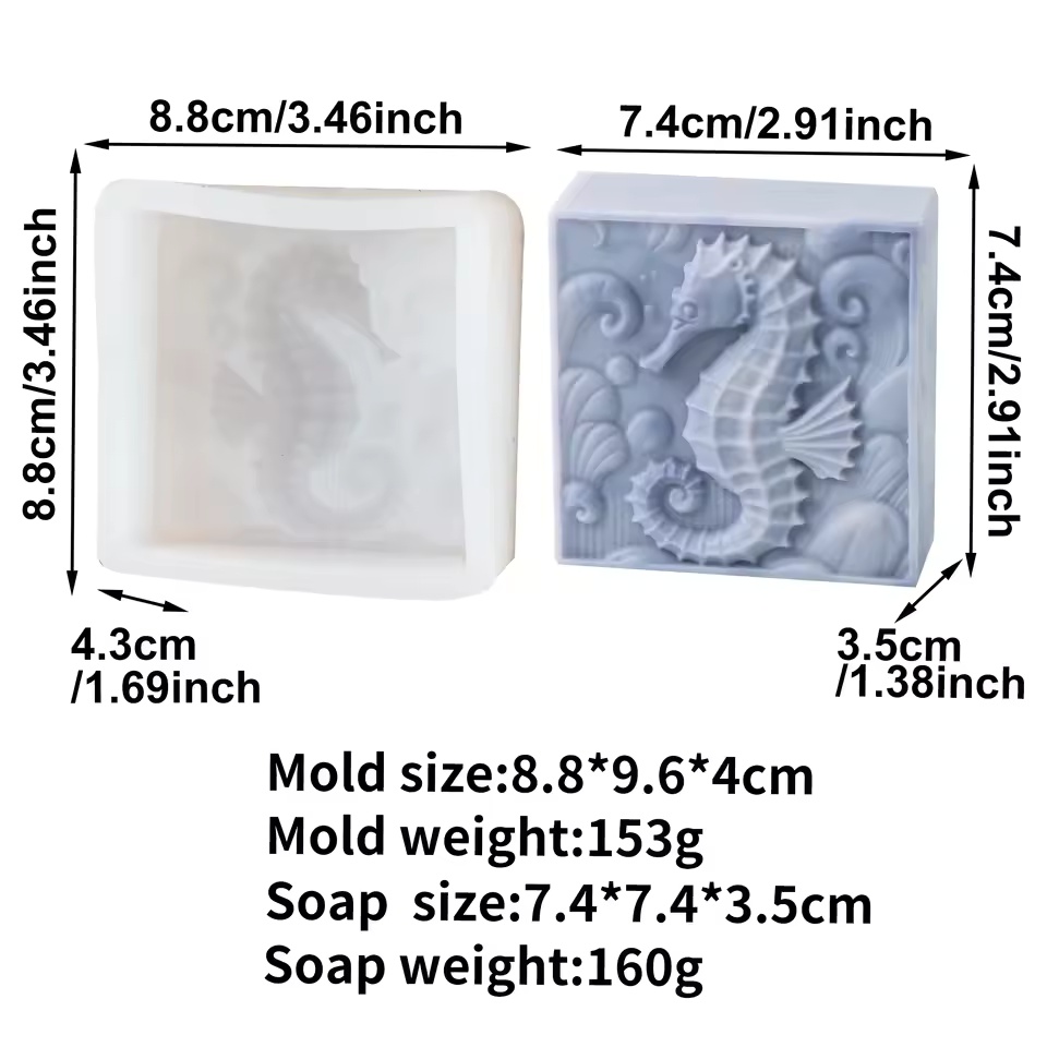 3D 해마 실리콘 비누 몰드 DIY 바다거북 상어 동물 - Soap Making Gifts 리뷰 및 가격